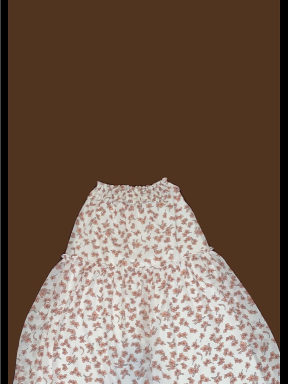 Hayden White Maxi Skirt with Dusty Rose Floral Print